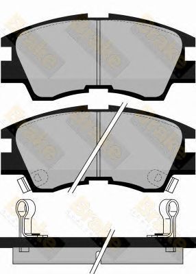 BRAKE ENGINEERING pa552 -  Комплект тормозных колодок, дисковый тормоз